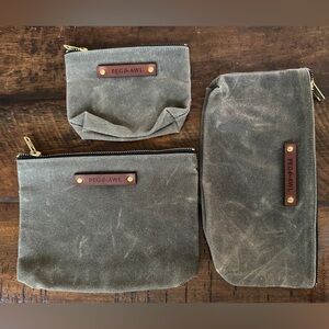 Peg and Awl Waxed Canvas Pouches NWOT